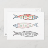 ポル伝統的ガルのアイコンイワシ色 ポストカード (正面/裏面)