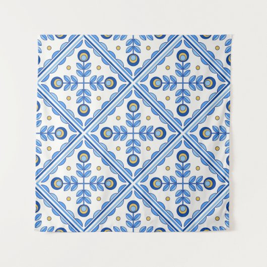 ポル伝統的トガルリスボンアズレジョ陶磁器タイル。 タペストリー (正面)