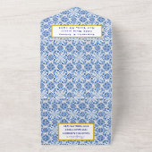 ポル地中海のト語の素朴タ結婚イル オールインワン招待状 (外側)