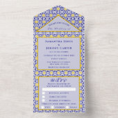 ポル地中海のト語の素朴タ結婚イル オールインワン招待状 (内側)