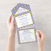 ポル地中海のト語の素朴タ結婚イル オールインワン招待状 (貼ってはがせる)