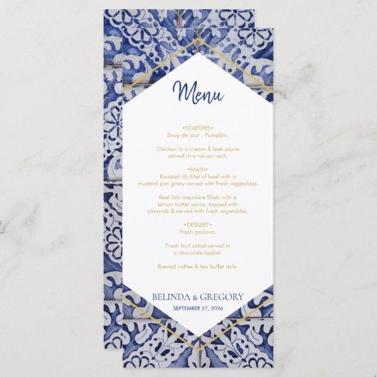 ポル素朴ガルの結婚タイルのメニュー メニュー (正面/裏面)