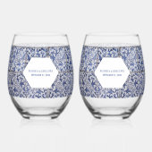 ポル素朴ガル結婚タイル ステムなしワイングラス (裏面)