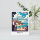 ポレククロアアートヴィンテージトラベルイラストレーション ポストカード (スタンド正面)