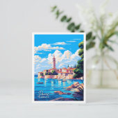 ポレククロアアートヴィンテージ旅行イラストレーション ポストカード (スタンド正面)