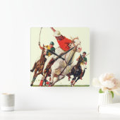 ポロのマッチ スクエア壁時計 (ホーム)