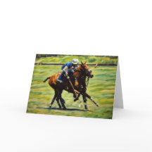 ポロアクションポロホースライダーアートノートカード