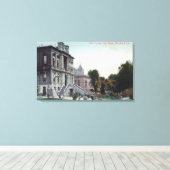 ポロカウンティコートハウスの外観ビュー キャンバスプリント (インサイチュ (ウッドフロア))