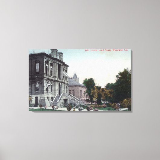 ポロカウンティコートハウスの外観ビュー キャンバスプリント (正面)