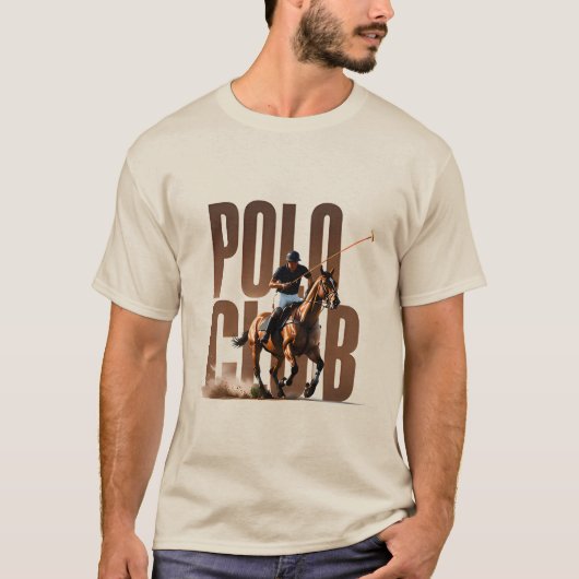 ポロクラブ 高級馬術 グラフィック Tシャツ (正面)