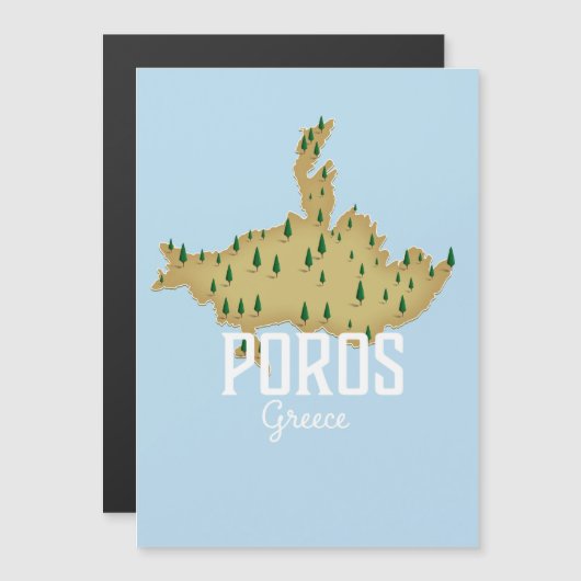 ポロス ギリシャ地図 イラスト入り旅行ポスター (正面/裏面)