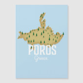 ポロス ギリシャ地図 イラスト入り旅行ポスター (正面)