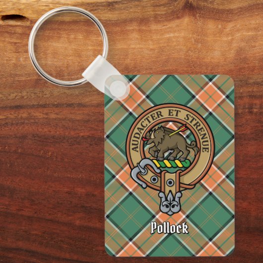 ポロック氏族の紋章 タータン キーチェーン (正面)