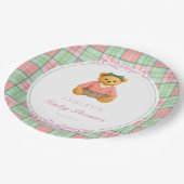 ポロテディベアーガールベアーベビーシャワー ペーパープレート (アングル)