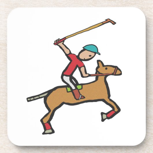 ポロ遊の馬と騎手 コースター (正面)