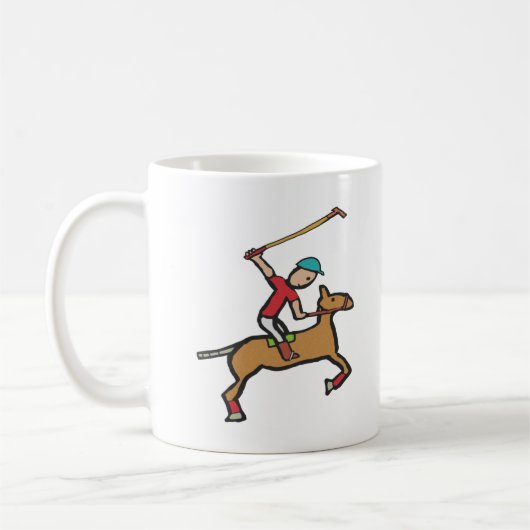 ポロ遊の馬と騎手 コーヒーマグカップ (左)