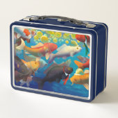 ポワリファンタカタツムリとプロフェッショナルコイ魚 メタルランチボックス (裏面)