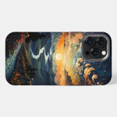ポワンティリズムの山のiPhone/iPadケース iPhoneケース (裏面横)
