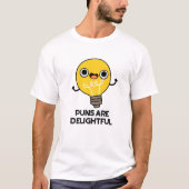 ポンは楽しいおもしろい電球パン Tシャツ (正面)