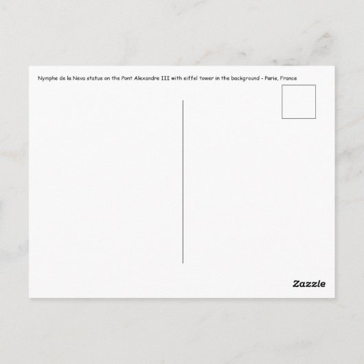 ポンアレキサンドレIIIのニンフ・デ・ラ・ネヴァ – パリ ポストカード (裏面)