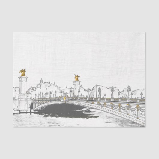 ポンアレクサンドルIIIオンセーヌ川 – パリフランス 薄葉紙 (正面)