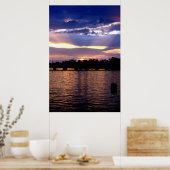 ポンカラフルチャートレイン湖上の夕日のポスター ポスター (キッチン)
