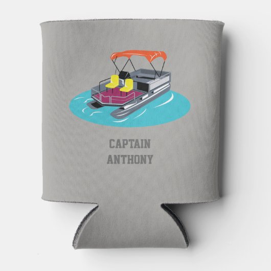 ポンカラフルトゥーンボートパーソナライズされたクーラーボックス 缶クーラー (正面)