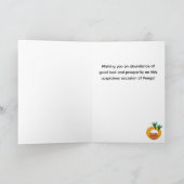 ポンガルおめでとう、お米と植物の鉢のカード カード (内部)