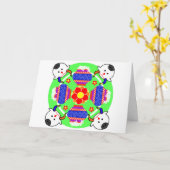 ポンガルポットと牛コラムグリーティングカード カード (黄色い花)