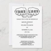 ポンクラックタトゥー ハンズ ミニマリスト ブラックアンドホワイト 招待状 (正面)