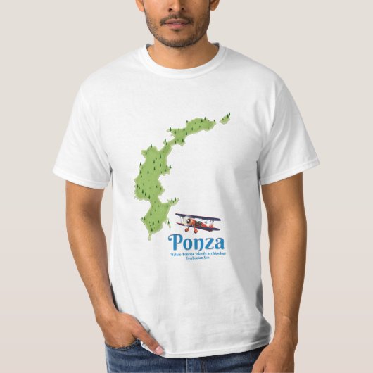 ポンザイタリアン島の地図。 Tシャツ (正面)