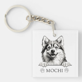 ポンスカイドッグハンドスケッチ パーソナライズされた キーホルダー