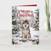 ポンスキー仔犬の可愛いクリスマス カード (正面)