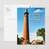 ポンセ・デ・レオン・インレット・ライト・ハウス、フロリダ州はがき ポストカード (正面/裏面)