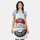 ポンセ・プエルトリコヴィンテージロゴ エプロン (着用した状態)