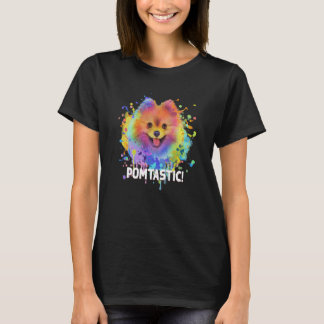ポンタスティックポメラニア犬ユーモアポンポンポンポムアニマルプリン1 Tシャツ