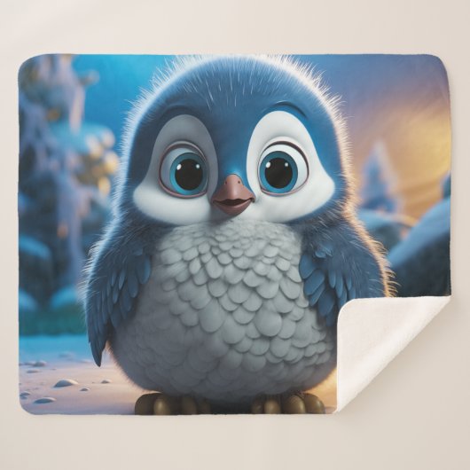 ポンチョ – なめらかなベビー シェルパブランケット (正面(横))