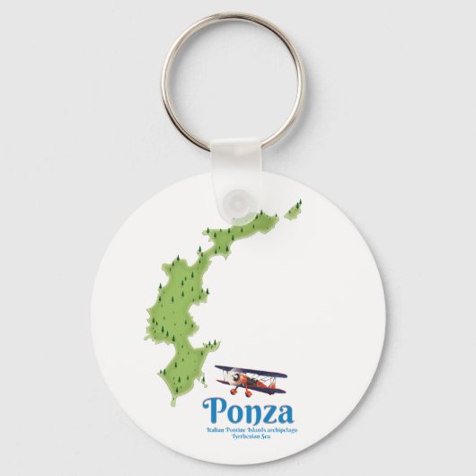 ポンツァ島の地図 キーホルダー (正面)