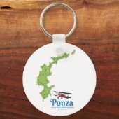 ポンツァ島の地図 キーホルダー (正面)