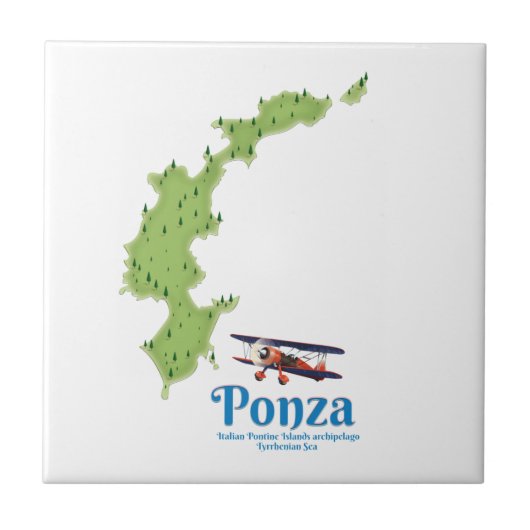 ポンツァ島の地図 タイル (正面)