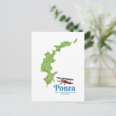ポンツァ島の地図 ポストカード (スタンド正面)