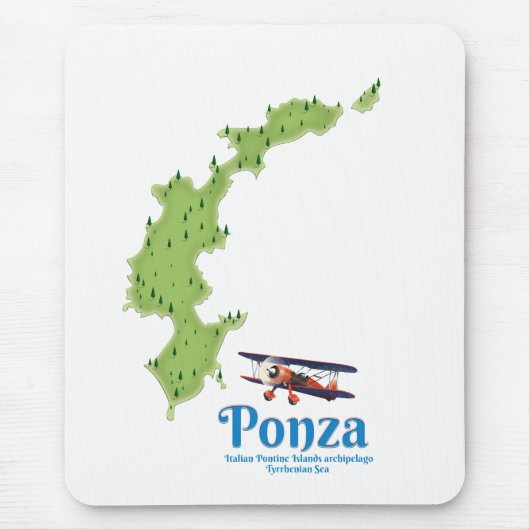 ポンツァ島の地図 マウスパッド (正面)