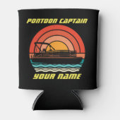 ポンツーンおもしろいキャプテンサマーボートヴィンテージ 缶クーラー (正面)