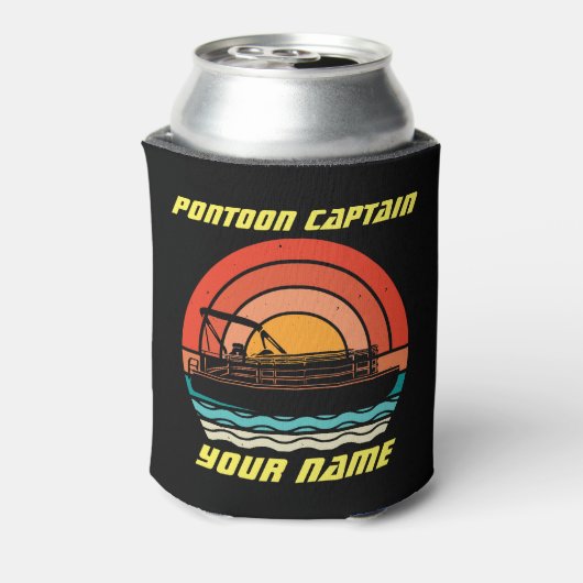 ポンツーンおもしろいキャプテンサマーボートヴィンテージ 缶クーラー (缶裏面)