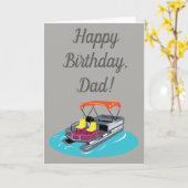 ポンツーンのボートの所有者のバースデー・カード カード (黄色い花)