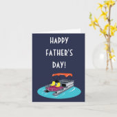 ポンツーンのボートの所有者の父の日カード カード (黄色い花)