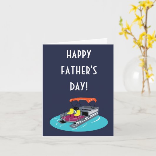 ポンツーンのボートの所有者の父の日カード カード (黄色い花)