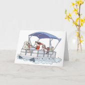 ポンツーンのボート カード (黄色い花)