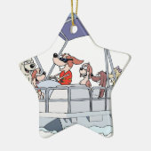 ポンツーンのボート セラミックオーナメント (左)