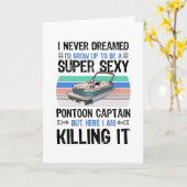 ポンツーンキャプテンレイクモーターボート用ギフト カード (黄色い花)